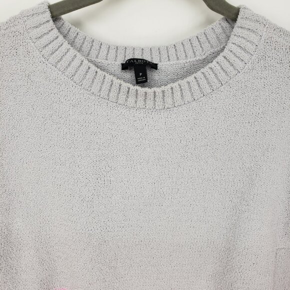 Talbots Cozy Knit Color Block Pullover Sweater XSP Side Button Relaxed Gray Pink - Picture 7 of 10